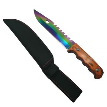 Cutit de vanatoare DEPOX , Wood Rainbow, 33 cm, multicolor