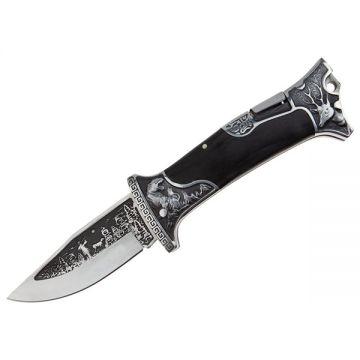 Cutit pliabil de vanatoare, DEPOX , 23 cm, negru