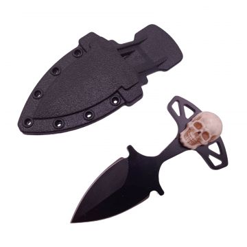 Cutit tactic de vanatoare DEPOX , Dead Silence, 8 cm, negru, teaca cu prindere curea