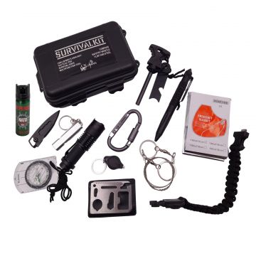 Kit supravietuire DEPOX , True Saviour, 13 elemente multifunctionale, negru