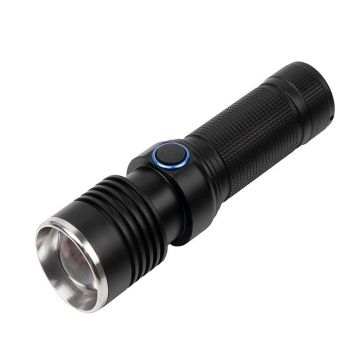 Lanterna de supravietuire DEPOX , Lichthelfer, metalica, LED, USB, zoom, negru