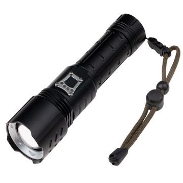 Lanterna de supravietuire DEPOX , Unmittelbare Rettung, metalica, LED, USB, zoom, negru