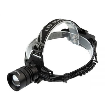 Lanterna puternica de cap LED XHP160 , DEPOX , profesionala , intensitate interschimbabila, aluminiu, negru