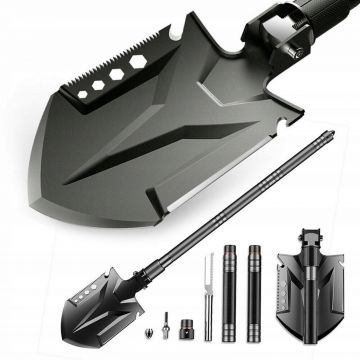 Lopata multifunctionala DEPOX , Outdoor Evolution, 8 in 1, otel inoxidabil, 83 cm, negru