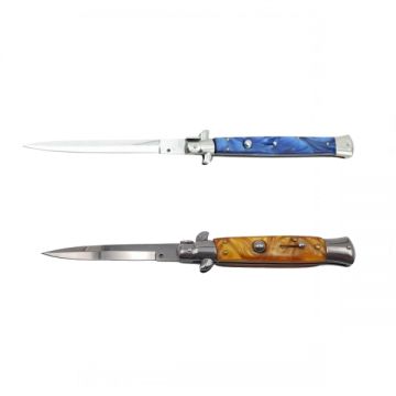 Pachet doua bricege automate, lama stiletto, 23 cm, albastru maro