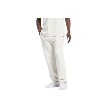 Pantaloni sport barbati  bumbac organic - talie elastica - alb -