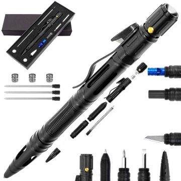 Pix tactic DEPOX , Comando Corps, multifunctional, aluminiu, 15.5 cm, negru