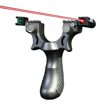 Prastie cu laser DEPOX , Sling King, plastic, 11.5 cm, cu boloboc, argintiu