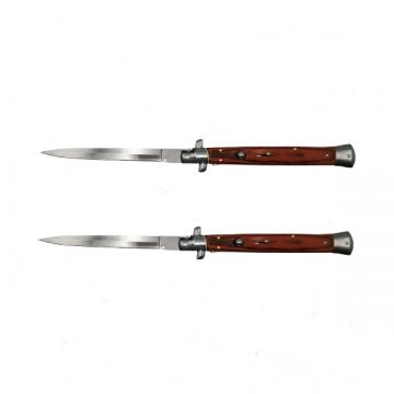 Set 2 Bricege automate, Italian Blade, Stiletto, DEPOX , otel inoxidabil, 33 cm, husa inclusa, maro