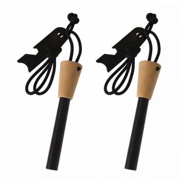 Set 2 x amnar supravietuire robust cu maner lemn si racleta multifunctionala, DEPOX , lemn, 11 cm