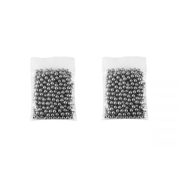 Set 200 bile metalice pentru airsoft si prastie 7 mm, argintiu