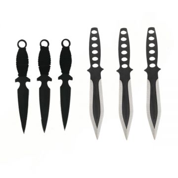 Set 3 cutite de aruncat Ballistic Blades si trei cutite de aruncat, Black Fury, DEPOX , otel inoxidabil