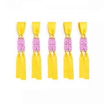 Set 5 benzi de schimb pentru prastie, DEPOX , cauciuc plat premium, galben,0.5 mm
