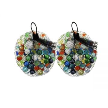 Set cu 100 bile din sticla pentru prastie, multicolor, 14 mm