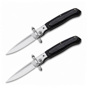 Set de doua bricege DEPOX , lama otel inoxidabil 420, maner lemn si metal, 23.5 cm