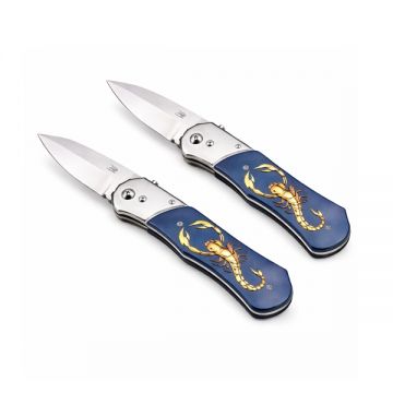 Set de doua cutite automate, DEPOX , design compact, 24 cm, bleumarin