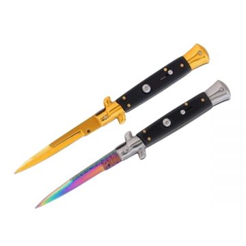 Set doua bricege cu arc, DEPOX , design italian clasic, husa inclusa, 22 cm, auriu multicolor