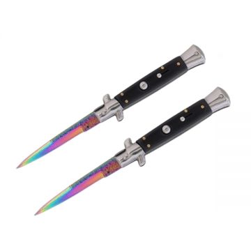 Set doua bricege cu arc, DEPOX , design italian clasic, husa inclusa, 22 cm, multicolor