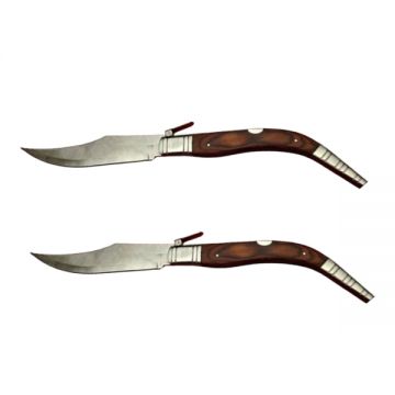 Set doua bricege de vanatoare cricket, lama otel inoxidabil, maro, 38 cm