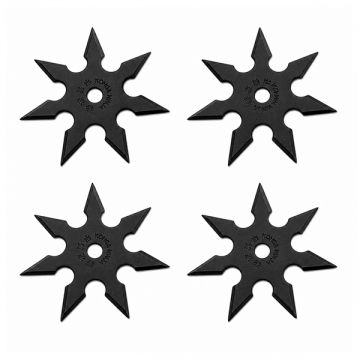Set patru stele de aruncat DEPOX , 7 colturi, metalic, negru, 9.5 cm