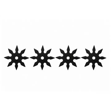 Set patru stele de aruncat DEPOX , 8 colturi, metalic, negru, 10 cm