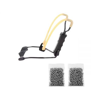 Set prastie metalica profesionala cu suport de incheietura si 200 bile 8 mm, metal, maner antiderapant, 18 cm