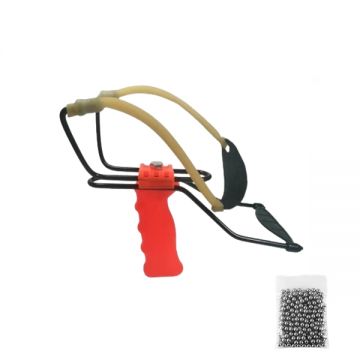 Set prastie profesionala metalica cu suport antebrat si 100 bile metalice 8 mm, DEPOX , 20 cm, portocaliu