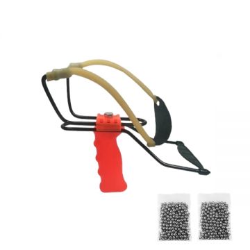 Set prastie profesionala metalica cu suport antebrat si 200 bile metalice 12 mm, DEPOX , 20 cm, portocaliu