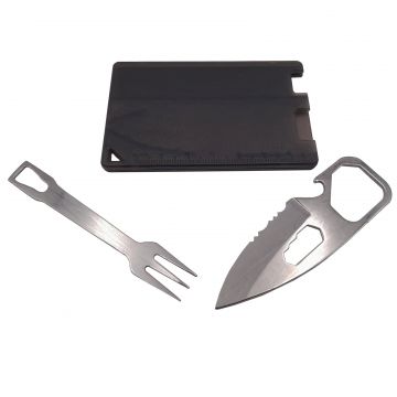 Set tacamuri pentru camping si drumetii DEPOX , cutit si furculita, multifunctional, 8.5 cm
