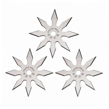 Set trei stele de aruncat, 8 colturi, otel inoxidabil, 10 cm , argintiu