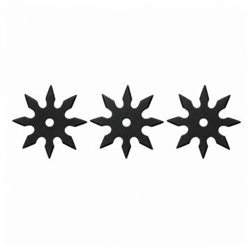 Set trei stele de aruncat DEPOX , 8 colturi, metalic, negru, 10 cm