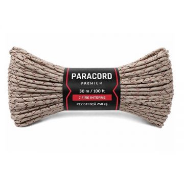 Snur Paracord Premium, DEPOX , camuflaj desertic, rezistenta 250 kg, nylon, 30 m
