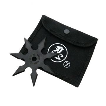 Stea de aruncat DEPOX , Ninja Warrior, 7 colturi, metalic, negru, 9.5 cm