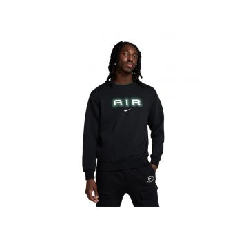 Bluza  Air barbati - croiala confortabila - decolteu rotund - negru - fleece