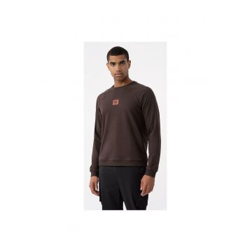 Bluza  barbati - croiala regulata - nervuri la mansete si tiv - maro - bumbac