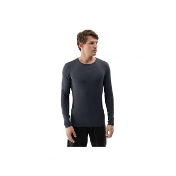 Bluza sport barbati  slim fit - decolteu rotund - poliester - gri