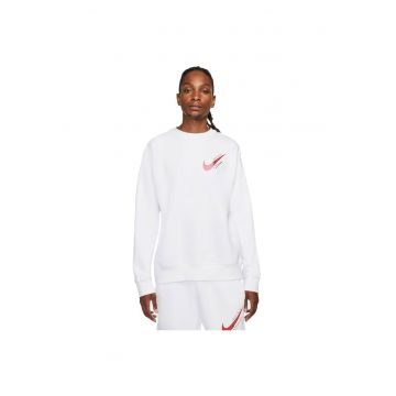 Bluza  Sportswear barbati - fleece moale - croiala lejera - alb - 80% bumbac/20% poliester