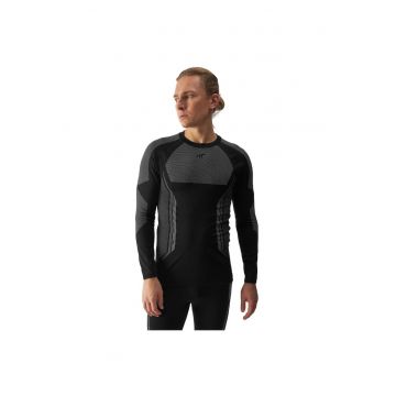 Bluza termica barbati  maneca lunga - croiala stramta - negru - poliamida -