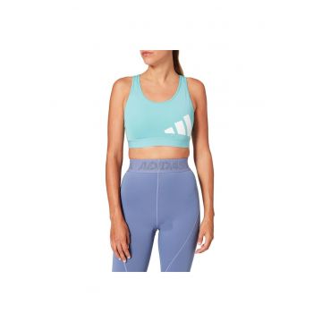 Bustiera sport  3Bra Logo - albastru - respirabil - din poliester reciclat - pentru femei - set de antrenament - Albastru