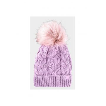 Caciula iarna fete cu ciucure - material sintetic - fleece interior - violet deschis - marime unica -  Junior - SPORTSTYLE