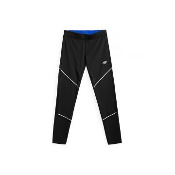 Colanti de alergare pentru barbati  H4L21-SPMF010 - elemente reflectorizante - poliester/elastan - negru
