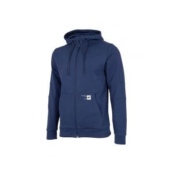 Hanorac sport barbati  gluga integrata - fermoar complet - bumbac/poliester - albastru