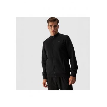 Hanorac sport barbati  negru - bumbac - cu maneci elastice - cu buzunare laterale