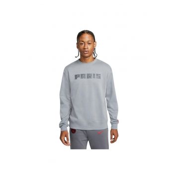 Hanorac sport barbati  Paris Saint-Germain - fleece - gri - bumbac