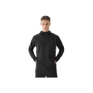 Hanorac sport  gluga - uscare rapida - poliester - barbati - negru