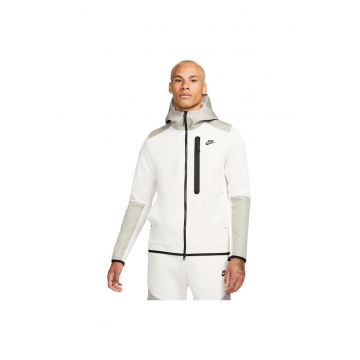 Jacheta sport barbati  Tech Fleece - alb - bumbac - detalii rezistente la intemperii