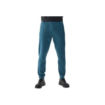 Pantaloni sport barbati 4F M682 - verde marin melanj - material elastic - cu buzunare laterale -