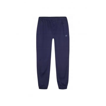 Pantaloni sport barbati  bleumarin - bumbac elastic - croiala obisnuita - 2 buzunare laterale