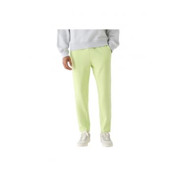 Pantaloni sport barbati  galben - bumbac si poliester - croiala regulata - talie elastica