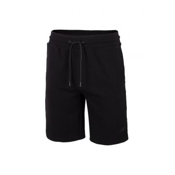 Pantaloni sport barbati  H4L22-SKMD013 - talie elastica - bumbac/poliester - negru